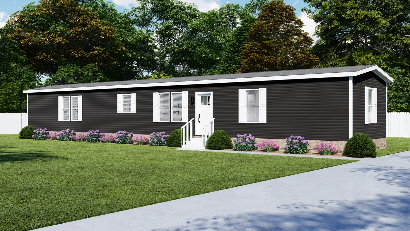 The SHOWER HOUSE Exterior. This Manufactured Mobile Home features 3 bedrooms and 2 baths.