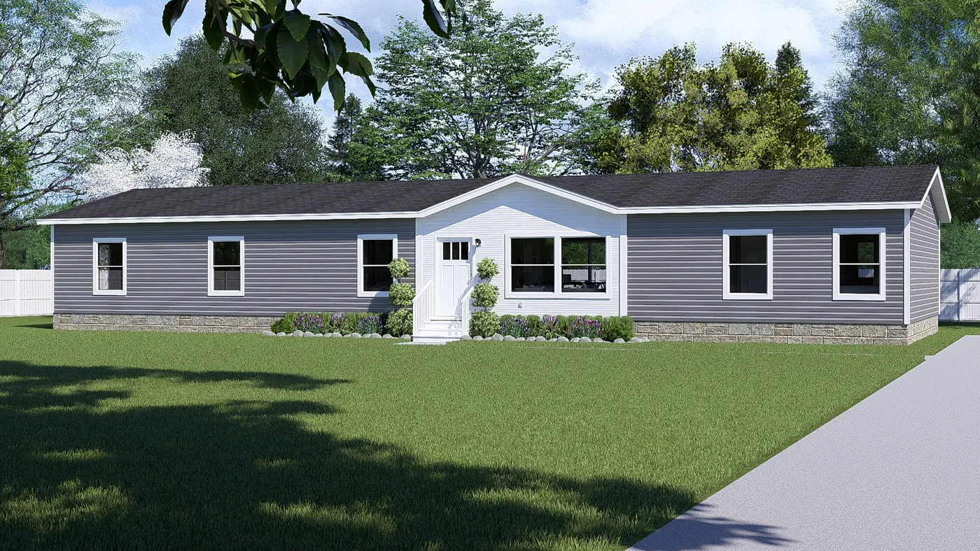 The ULTRA BREEZE 28X76 Exterior. This Manufactured Mobile Home features 4 bedrooms and 2 baths.