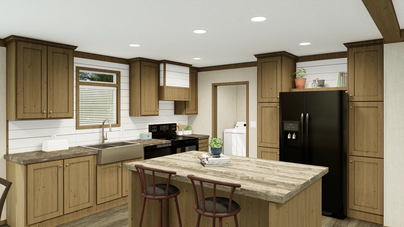 The GRAND LIVING 56 Interior. This Manufactured Mobile Home features 3 bedrooms and 2 baths.