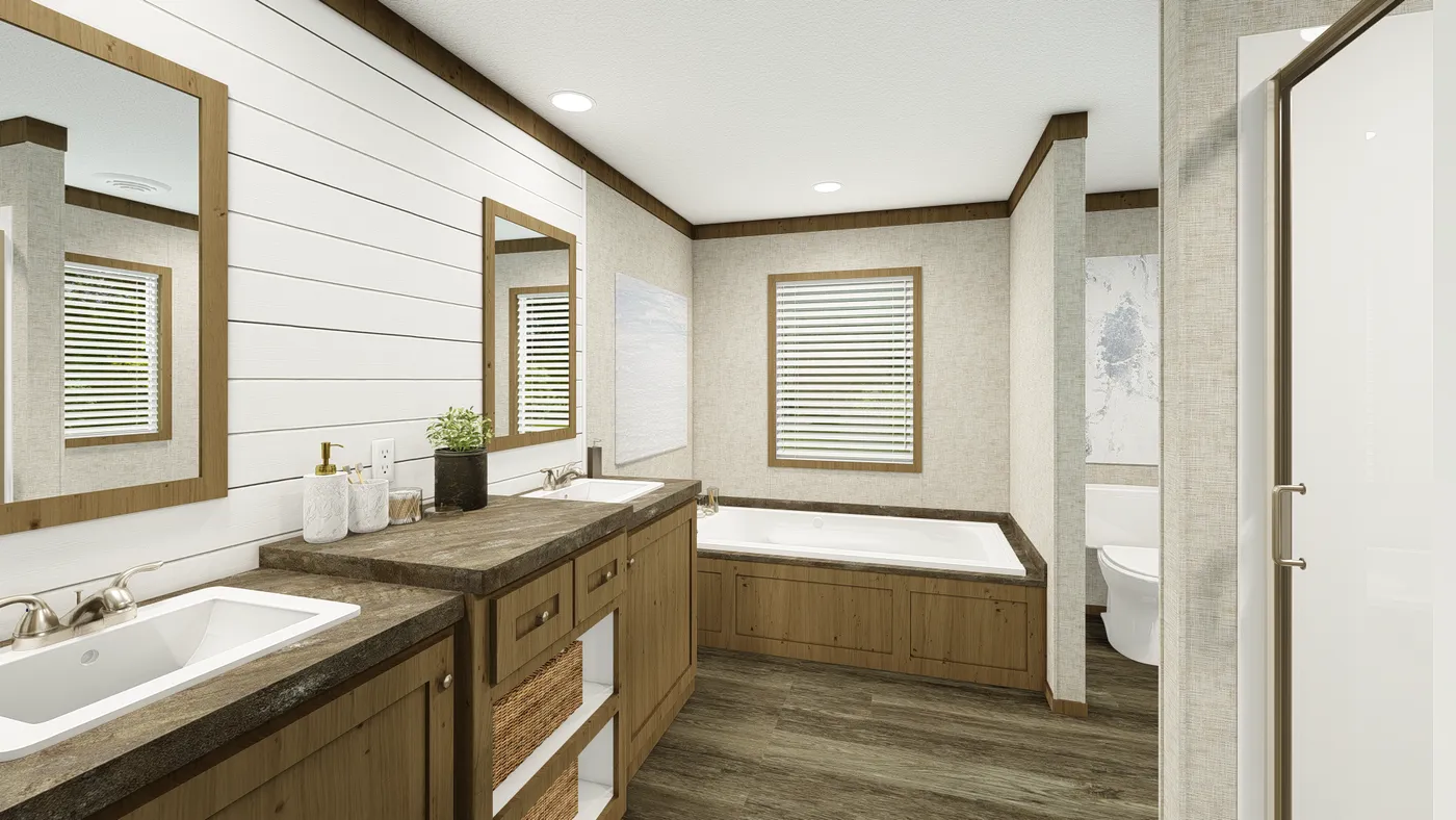 The GRAND LIVING 56 Interior. This Manufactured Mobile Home features 3 bedrooms and 2 baths.