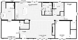 The THE WASHINGTON Floor Plan. This Manufactured Mobile Home features 3 bedrooms and 2 baths.