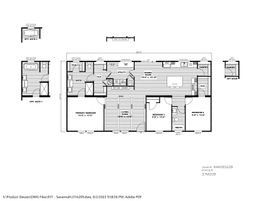 The ANNIVERSARY 56 Floor Plan. This Home features 3 bedrooms and 2 baths.