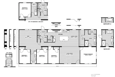 The LOCKLEAR Floor Plan. This Home features 4 bedrooms and 2 baths.