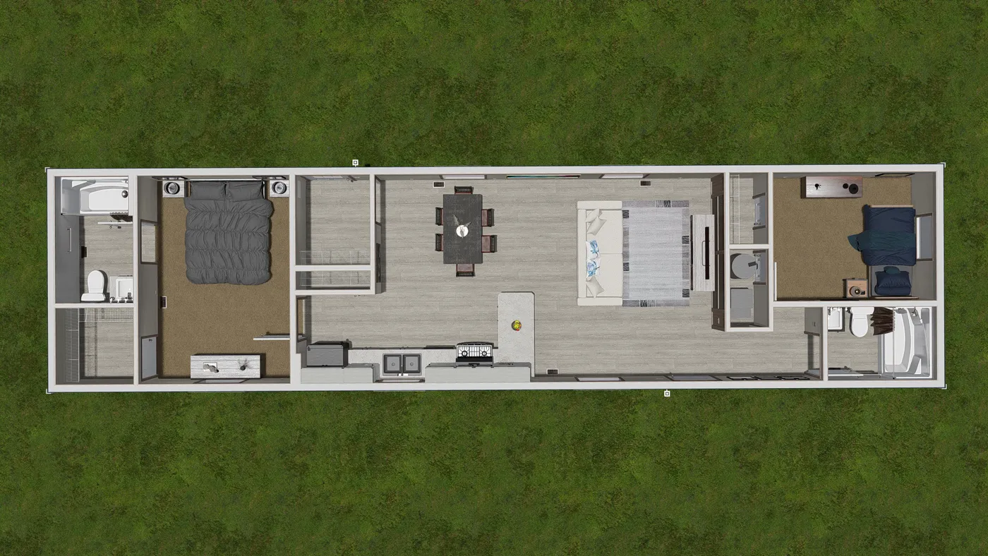 The 6016-4711 THE PULSE Floor Plan. This Manufactured Mobile Home features 2 bedrooms and 2 baths.