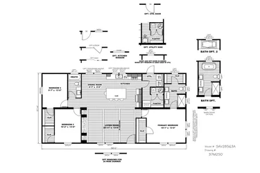 The NUMBER ONE Floor Plan. This Home features 3 bedrooms and 2 baths.