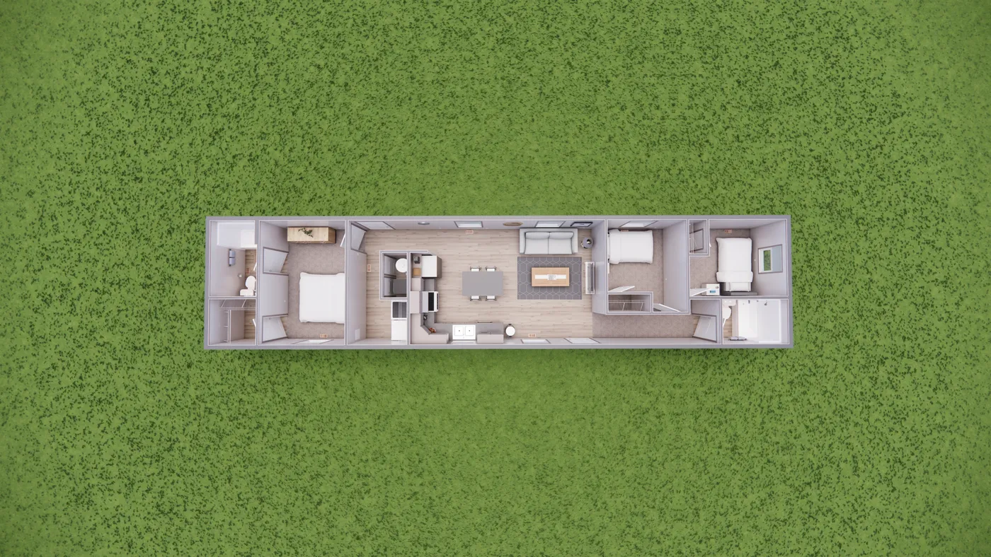The 6616-4200 ADRENALINE Floor Plan. This Manufactured Mobile Home features 3 bedrooms and 2 baths.