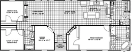 The THE ROGUE Floor Plan. This Manufactured Mobile Home features 3 bedrooms and 2 baths.