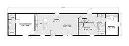 The LEGEND 16X72 COASTAL BREEZE I Floor Plan. This Manufactured Mobile Home features 3 bedrooms and 2 baths.