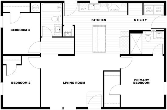 The SWEET DREAMS Floor Plan. This Manufactured Mobile Home features 3 bedrooms and 2 baths.