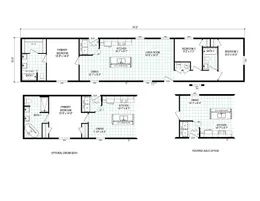 The 7616-4700 THE PULSE Floor Plan. This Manufactured Mobile Home features 3 bedrooms and 2 baths.