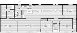 The WONDER Floor Plan. This Manufactured Mobile Home features 4 bedrooms and 2 baths.
