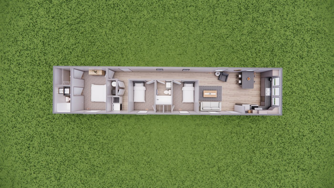 The 7216-4203 ADRENALINE Floor Plan. This Manufactured Mobile Home features 3 bedrooms and 2 baths.