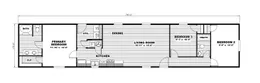The LEGEND ANNIVERSARY 16X76 Floor Plan. This Manufactured Mobile Home features 3 bedrooms and 2 baths.