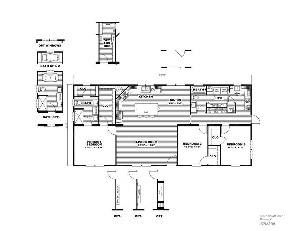 The STELLA Floor Plan. This Manufactured Mobile Home features 3 bedrooms and 2 baths.