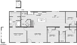 The BOONE Floor Plan. This Manufactured Mobile Home features 4 bedrooms and 2 baths.