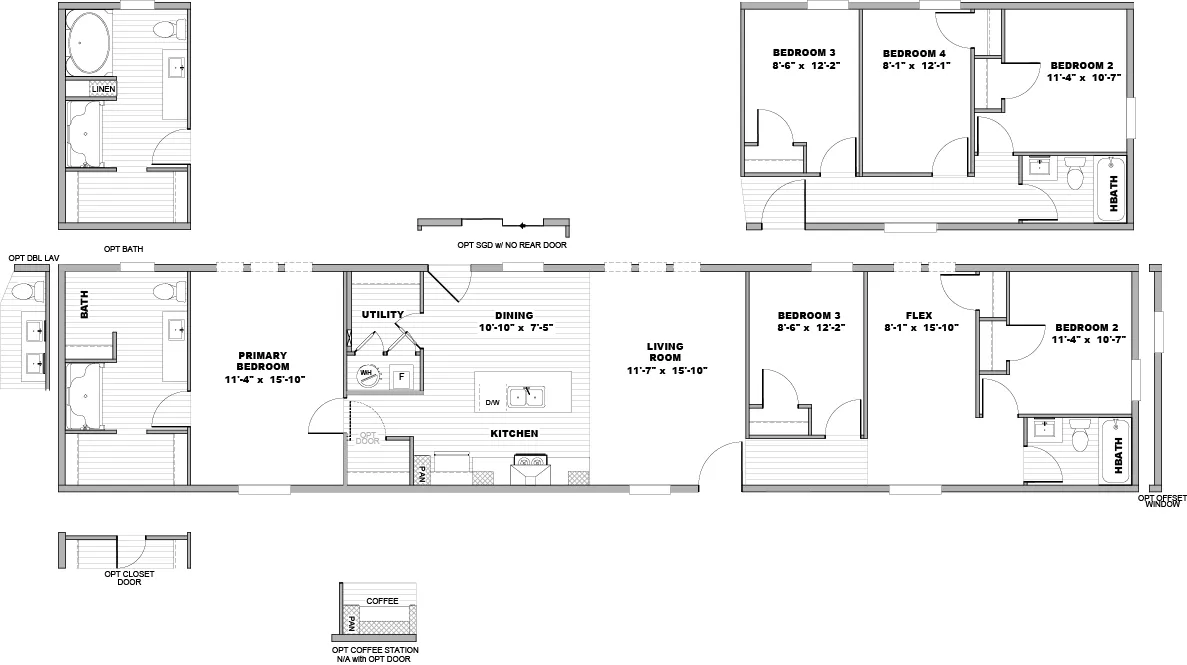 The COLOSSAL Floor Plan. This Manufactured Mobile Home features 3 bedrooms and 2 baths.