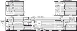 The 4204 "TOPSAIL" 7616 Floor Plan. This Manufactured Mobile Home features 3 bedrooms and 2 baths.