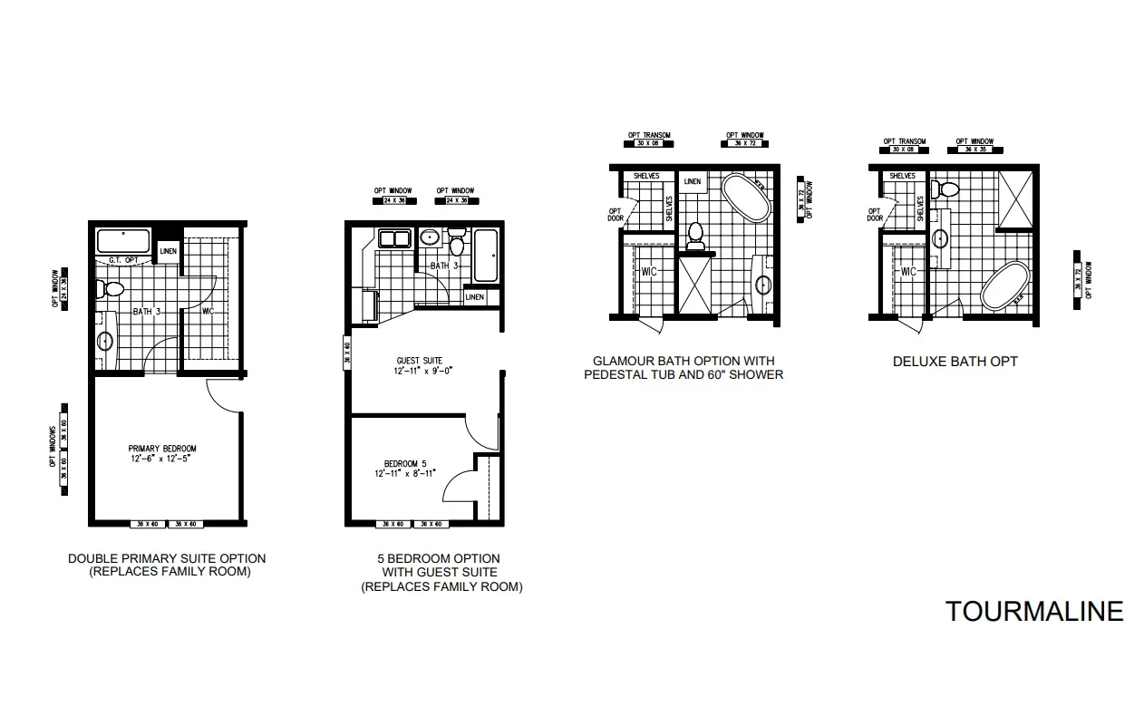 The TOURMALINE 7628-649 Floor Plan options.