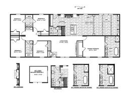 The THE FUSION 32H Floor Plan. This Manufactured Mobile Home features 5 bedrooms and 3 baths.