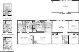 The SANTA FE 684A Floor Plan. This Manufactured Mobile Home features 4 bedrooms and 2 baths.