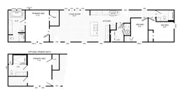 The THE ALEXANDER Floor Plan. This Manufactured Mobile Home features 3 bedrooms and 2 baths.