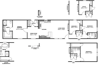 The THE POWERHOUSE Floor Plan. This Manufactured Mobile Home features 3 bedrooms and 2 baths.