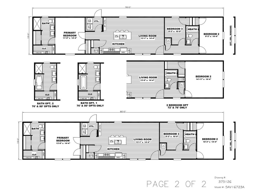 The PEYTON Floor Plan. This Manufactured Mobile Home features 3 bedrooms and 2 baths.