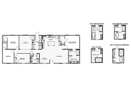 The FARM HOUSE BREEZE 72 Floor Plan. This Manufactured Mobile Home features 4 bedrooms and 2 baths.
