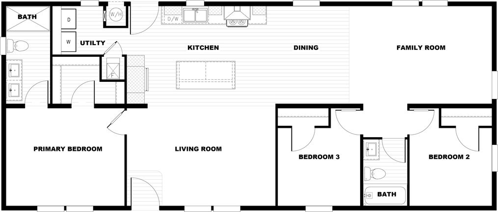 The CMH TEM2456-3A PURPLE RAIN Floor Plan. This Manufactured Mobile Home features 3 bedrooms and 2 baths.