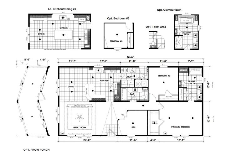 The ING564F SHASTA              GW Floor Plan. This Manufactured Mobile Home features 3 bedrooms and 2 baths.