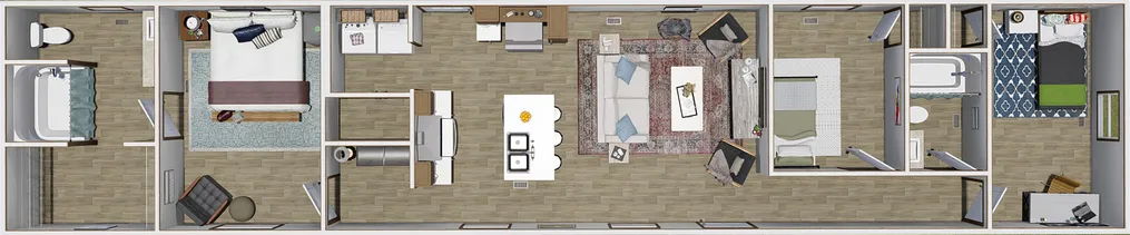 The DYNAMIC Floor Plan. This Manufactured Mobile Home features 3 bedrooms and 2 baths.