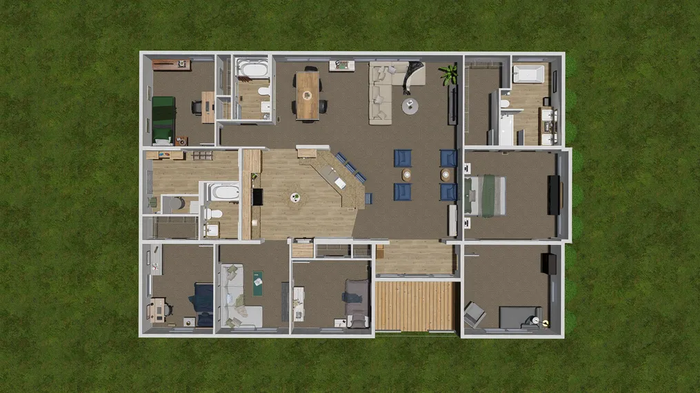 The QL604K                 CLAYTON Floor Plan. This Manufactured Mobile Home features 4 bedrooms and 2 baths.