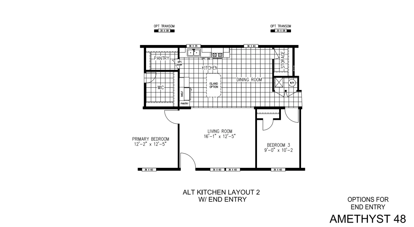 The AMETHYST END ENTRY Floor Plan Options.