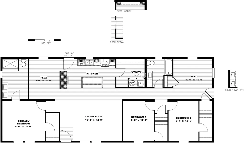 The ROCKET MAN Floor Plan. This Manufactured Mobile Home features 3 bedrooms and 2 baths.