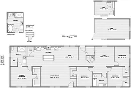 The THE AMBITION Floor Plan. This Manufactured Mobile Home features 4 bedrooms and 2 baths.