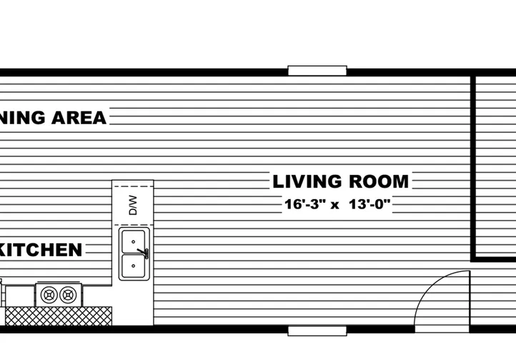 The GLORY Floor Plan. This Manufactured Mobile Home features 3 bedrooms and 2 baths.