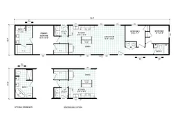 The 7616-4710 THE PULSE Floor Plan. This Manufactured Mobile Home features 3 bedrooms and 2 baths.