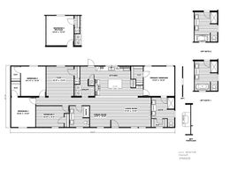 The HOMESTEAD BREEZE Floor Plan. This Manufactured Mobile Home features 4 bedrooms and 2 baths.