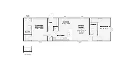 The SELECT 16562A Floor Plan. This Manufactured Mobile Home features 2 bedrooms and 2 baths.