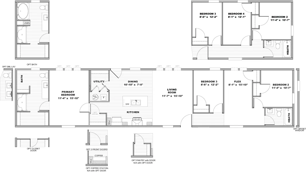 The COLOSSAL Floor Plan. This Manufactured Mobile Home features 3 bedrooms and 2 baths.