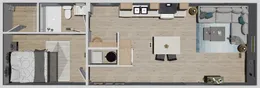 The 1000 "YESTERDAY" 4416 Floor Plan. This Manufactured Mobile Home features 1 bedroom and 1 bath.