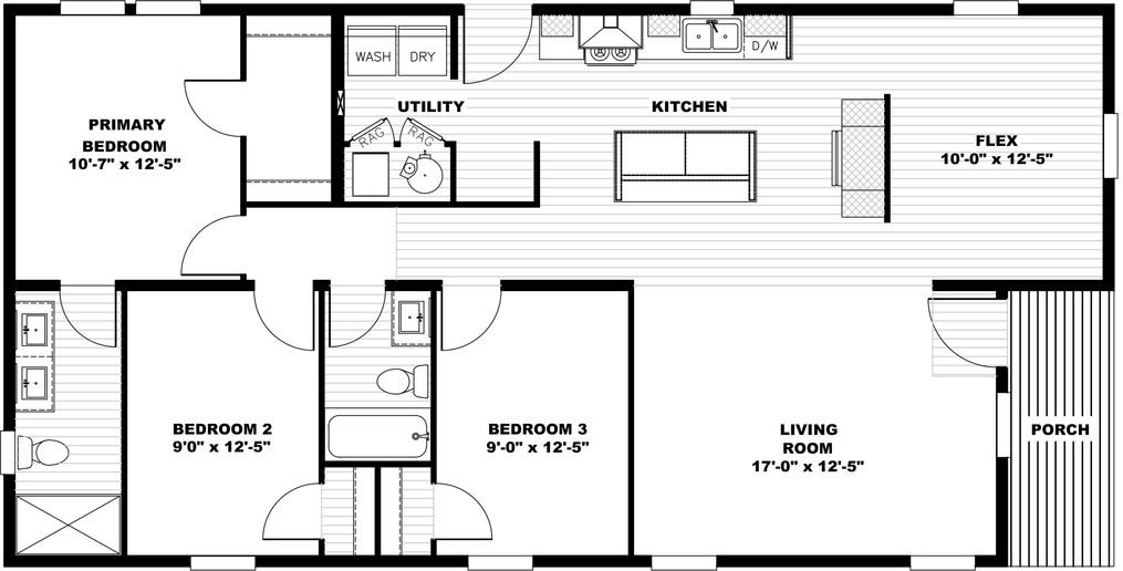 The 2008 "JOHNNY B GOODE" 5228 Floor Plan. This Manufactured Mobile Home features 3 bedrooms and 2 baths.
