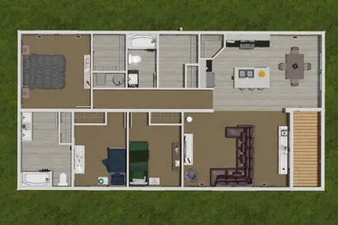 The 5228-E774P THE PULSE Floor Plan. This Manufactured Mobile Home features 3 bedrooms and 2 baths.