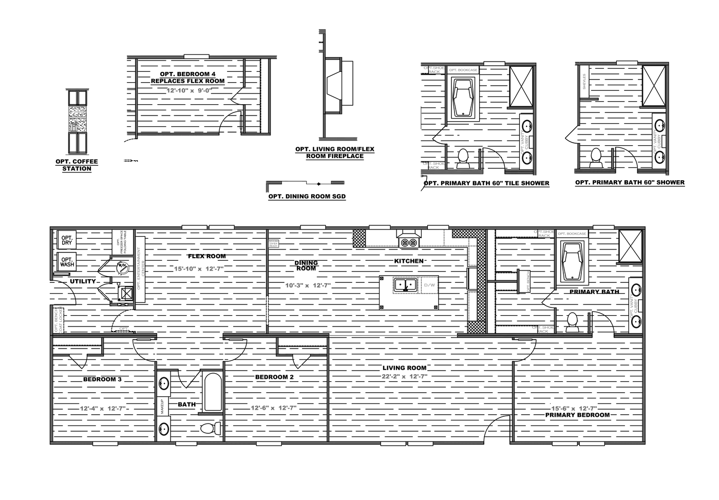 The TRADITION 72 Floor Plan. This Manufactured Mobile Home features 3 bedrooms and 2 baths.