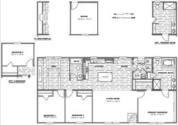 The TRADITION 56D Floor Plan. This Manufactured Mobile Home features 3 bedrooms and 2 baths.