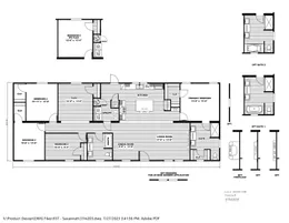 The HOMESTEAD BREEZE Floor Plan. This Home features 4 bedrooms and 2 baths.