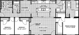 The THE FREEDOM SOHO Floor Plan. This Manufactured Mobile Home features 3 bedrooms and 2 baths.