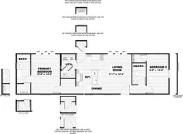 The SPIRIT Floor Plan. This Manufactured Mobile Home features 2 bedrooms and 2 baths.