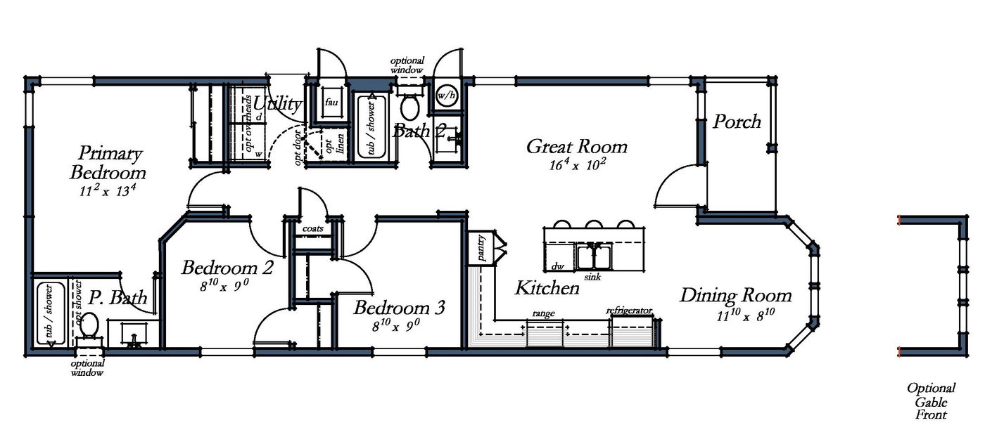 The MORRO BAY 20563H Floor Plan. This Manufactured Mobile Home features 3 bedrooms and 2 baths.