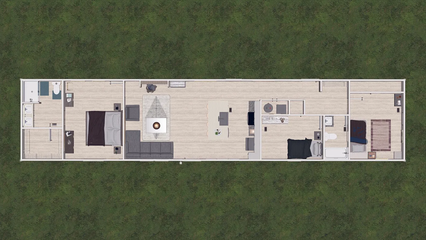 The MAYNARDVILLE CLASSIC 72 Floor Plan. This Manufactured Mobile Home features 3 bedrooms and 2 baths.